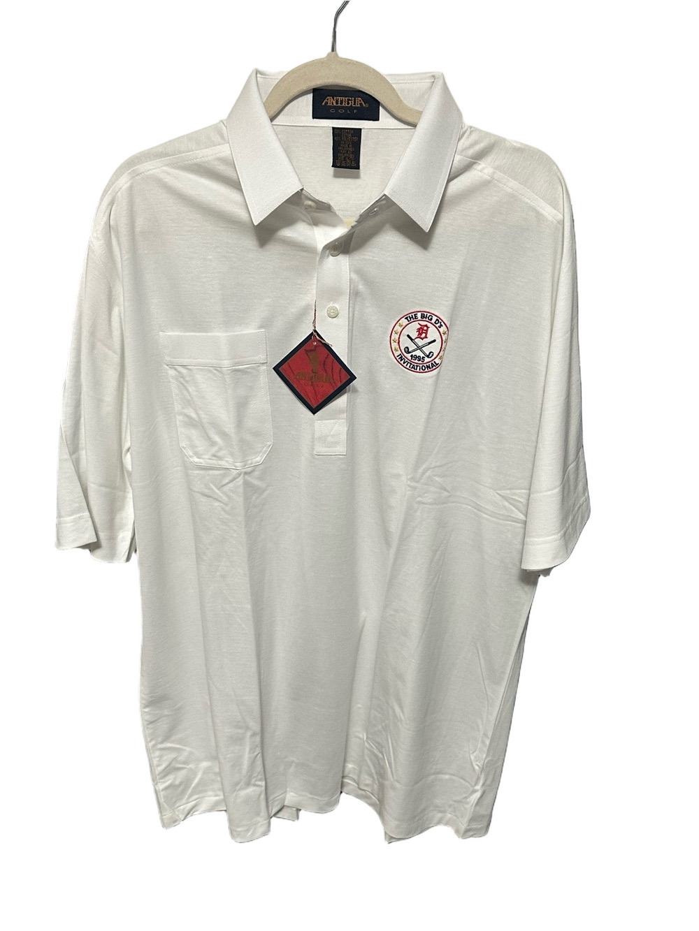 Vintage 1995 Antigua Golf Polo The Big D’s Invitational NWT White Men’s
